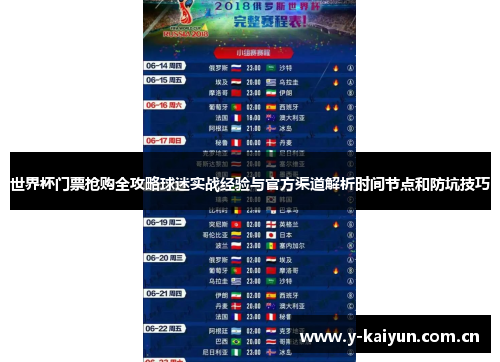世界杯门票抢购全攻略球迷实战经验与官方渠道解析时间节点和防坑技巧 世界杯门票抢购全攻略球迷实战经验与官方渠道解析时间节点和防坑技巧